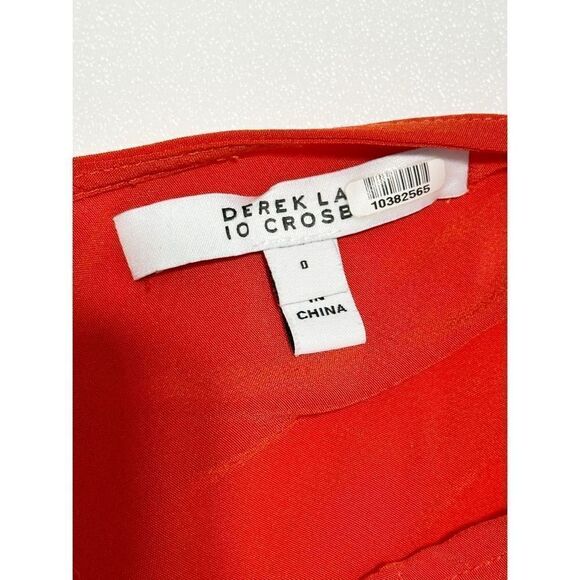 Derek Lam 10 Crosby Flamenco Asymmetrical V Neck Tank Dress Sleeveless Red 0 - Picture 13 of 16